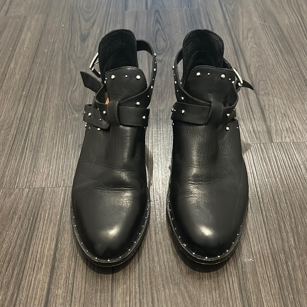 Black studded booties